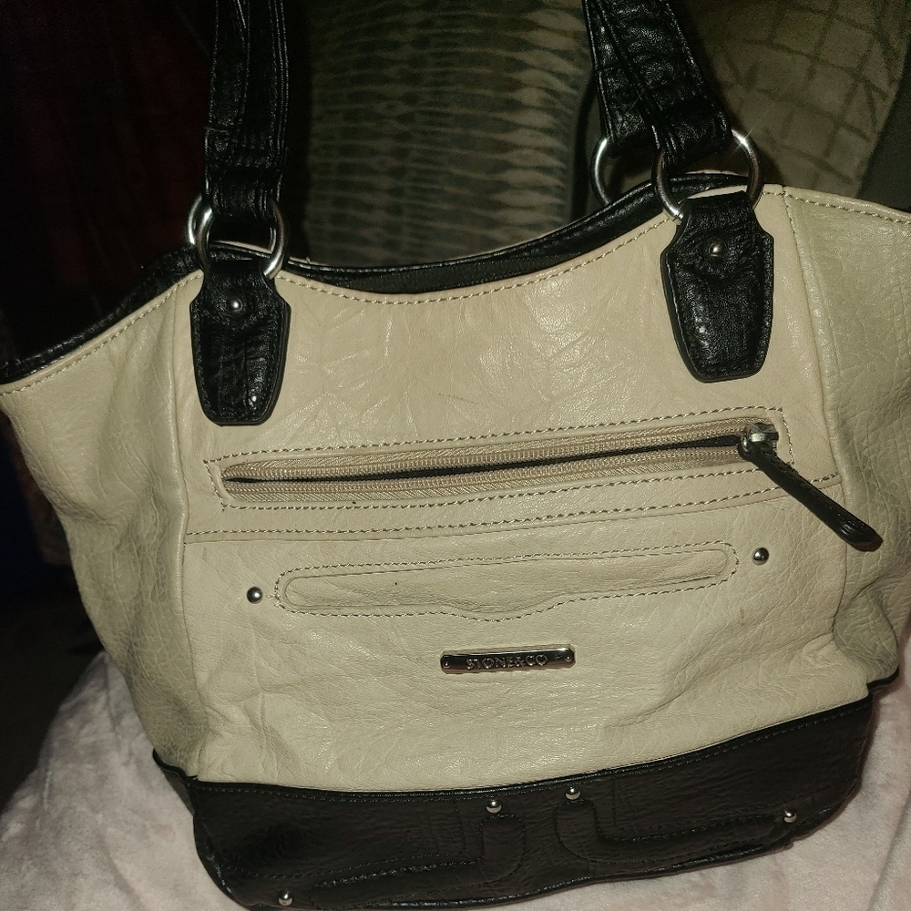 Stone & Co. Black and Tan Leather Purse